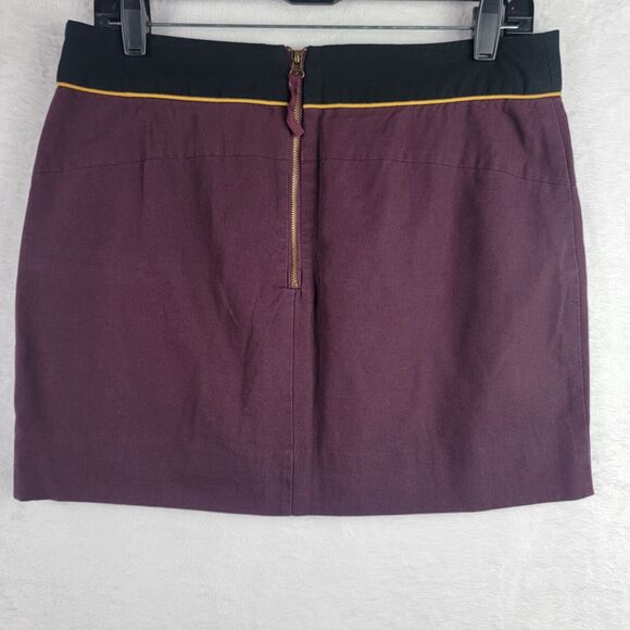 Anthropologie Skirt Purple Black Bohemian Embroidery Sz 8 Whimsigoth Grunge - Picture 2 of 10